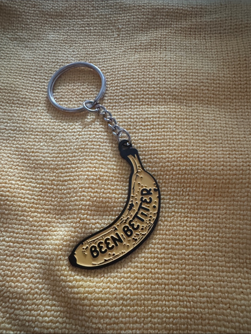 Banana 'Been Better' Enamel Keychain - Yellow
